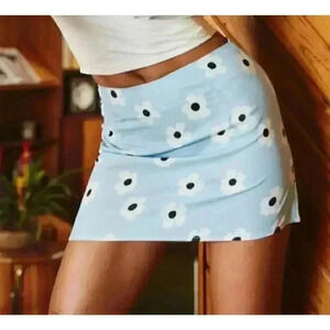 Princess Polly Shelby Mini Skirt Light Blue Size 10